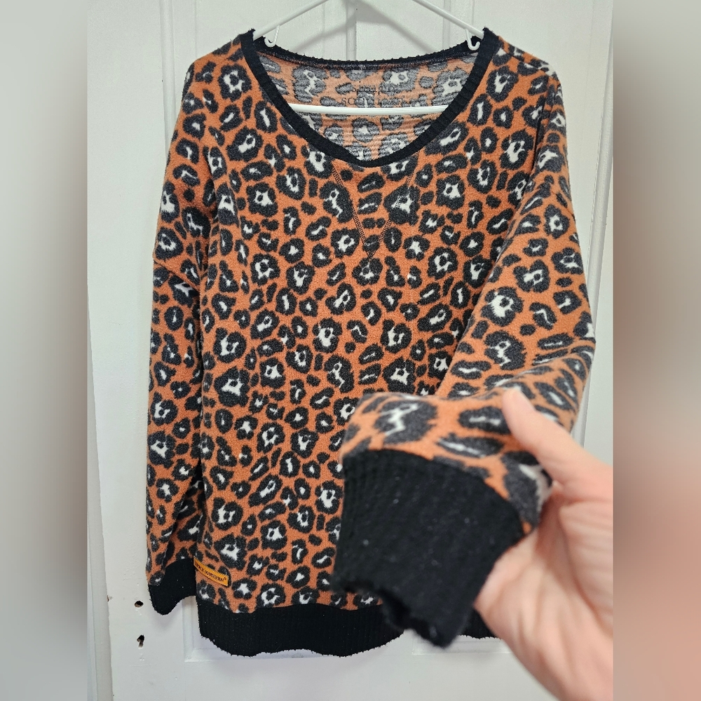 Simply Southern Leopard Print Sweater